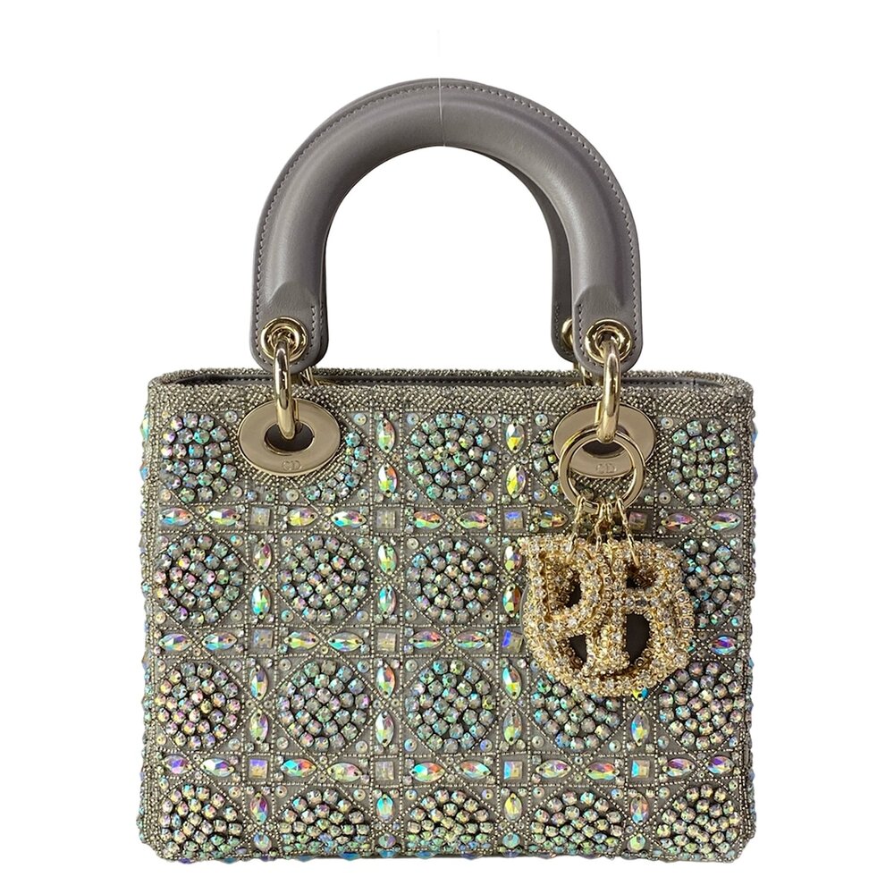 Christian Dior Lady Dior Small Bag Handbag Satin Smooth Calf